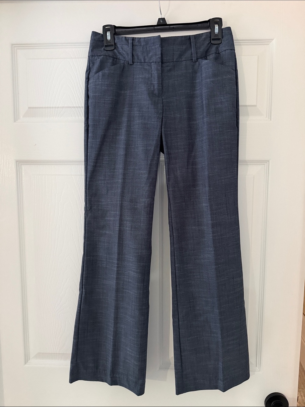 Wide-Leg Dress Pants in Slate Blue